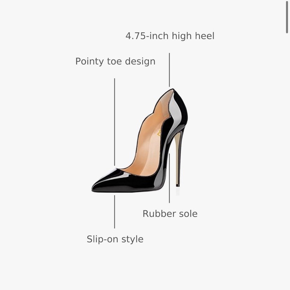 FSJ Shoes - FSJ Black Patent Leather Pointy Toe Heels